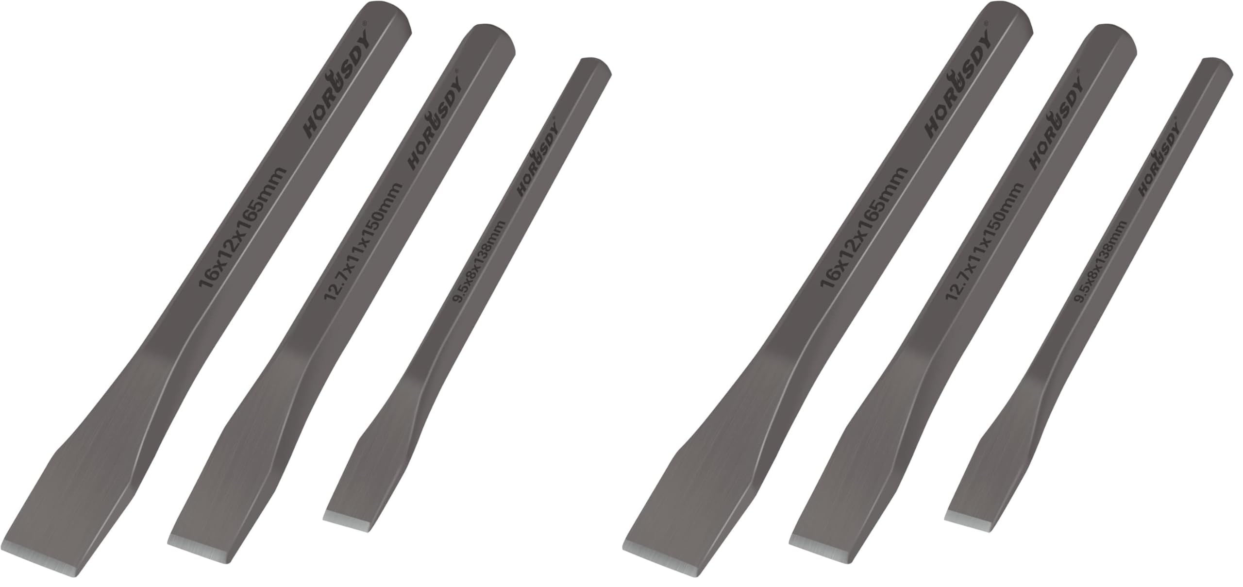 HORUSDY 16-Piece Punch and Chisel Set, Including Taper, Cold Chisels, Pin, Center