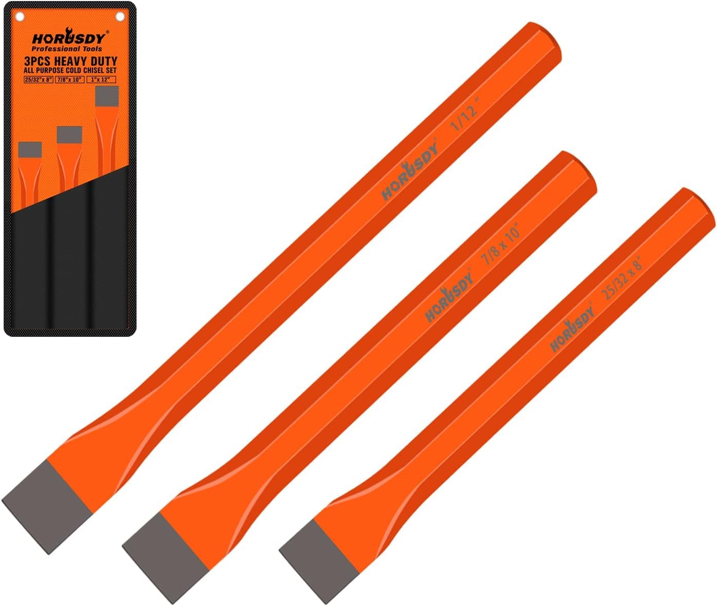 HORUSDY 16-Piece Punch and Chisel Set, Including Taper, Cold Chisels, Pin, Center