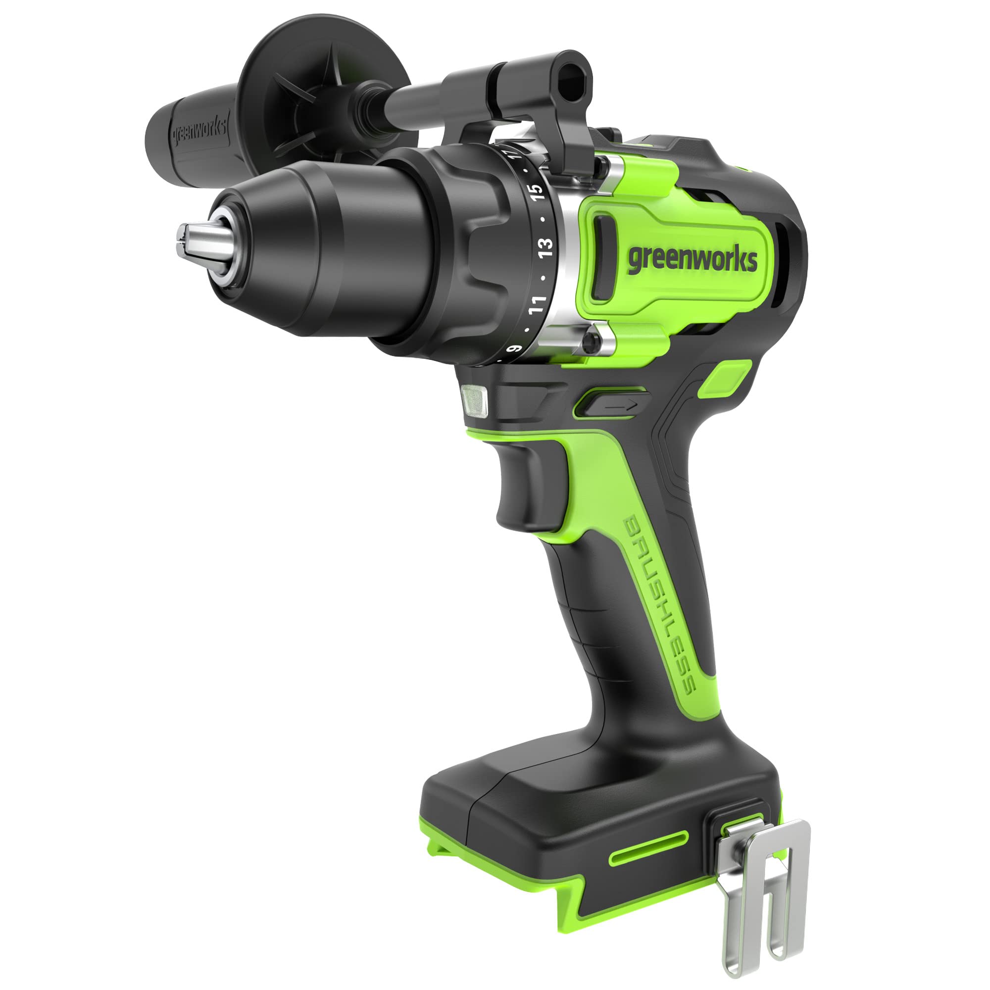 Greenworks 24V Brushless 10PC TOOL, Drill+Impact Driver+Circular Saw+Recip Saw+Jig Saw+Sander+Light+Multi-Tool+Nailer+Grinder (2) 4.0Ah+2.0Ah Batteries (24,000mAh PB) USB-C Charger, High Efficiency