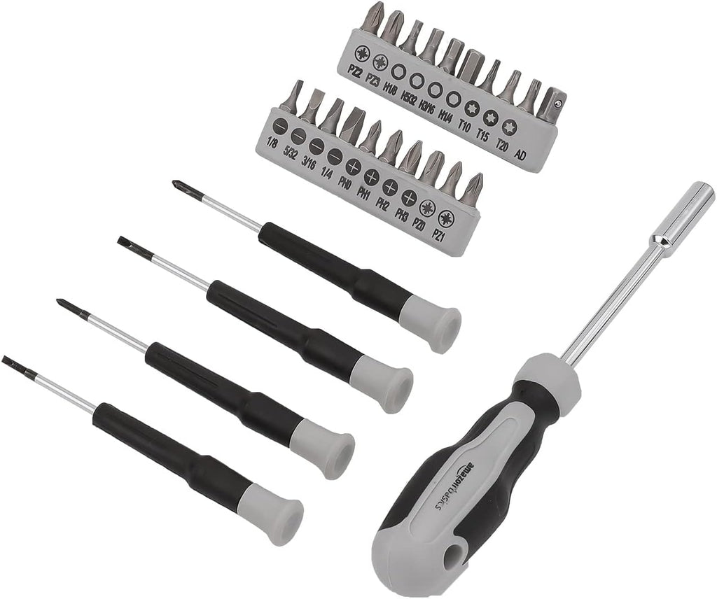 Amazon Basics 131-Piece General Household Hand Tool Set with Storage Case for Home Repair, Portable