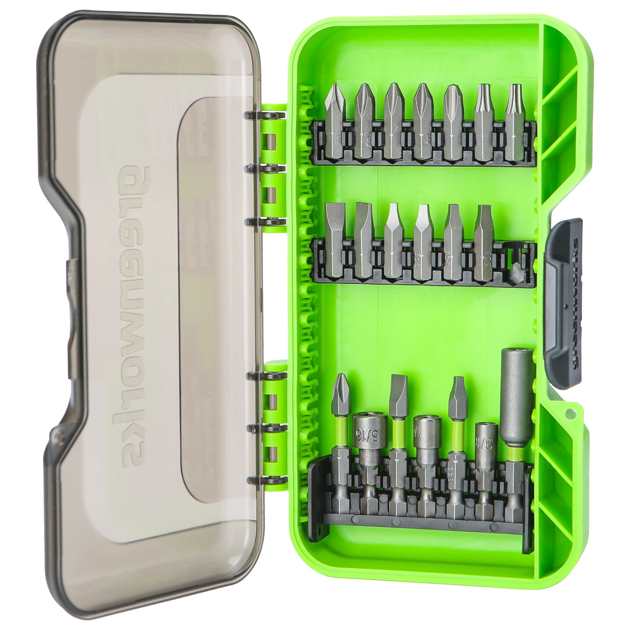 Greenworks 24V Brushless 10PC TOOL, Drill+Impact Driver+Circular Saw+Recip Saw+Jig Saw+Sander+Light+Multi-Tool+Nailer+Grinder (2) 4.0Ah+2.0Ah Batteries (24,000mAh PB) USB-C Charger, High Efficiency