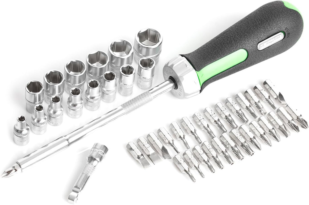 OEMTOOLS 23997 Socket Set 64PC, 1/4" Drive Mechanic Tool Set, Socket Wrench Set Hard Chrome Finish, No-Slip Sockets, Ratchet Set and Extensions for Tight Spaces