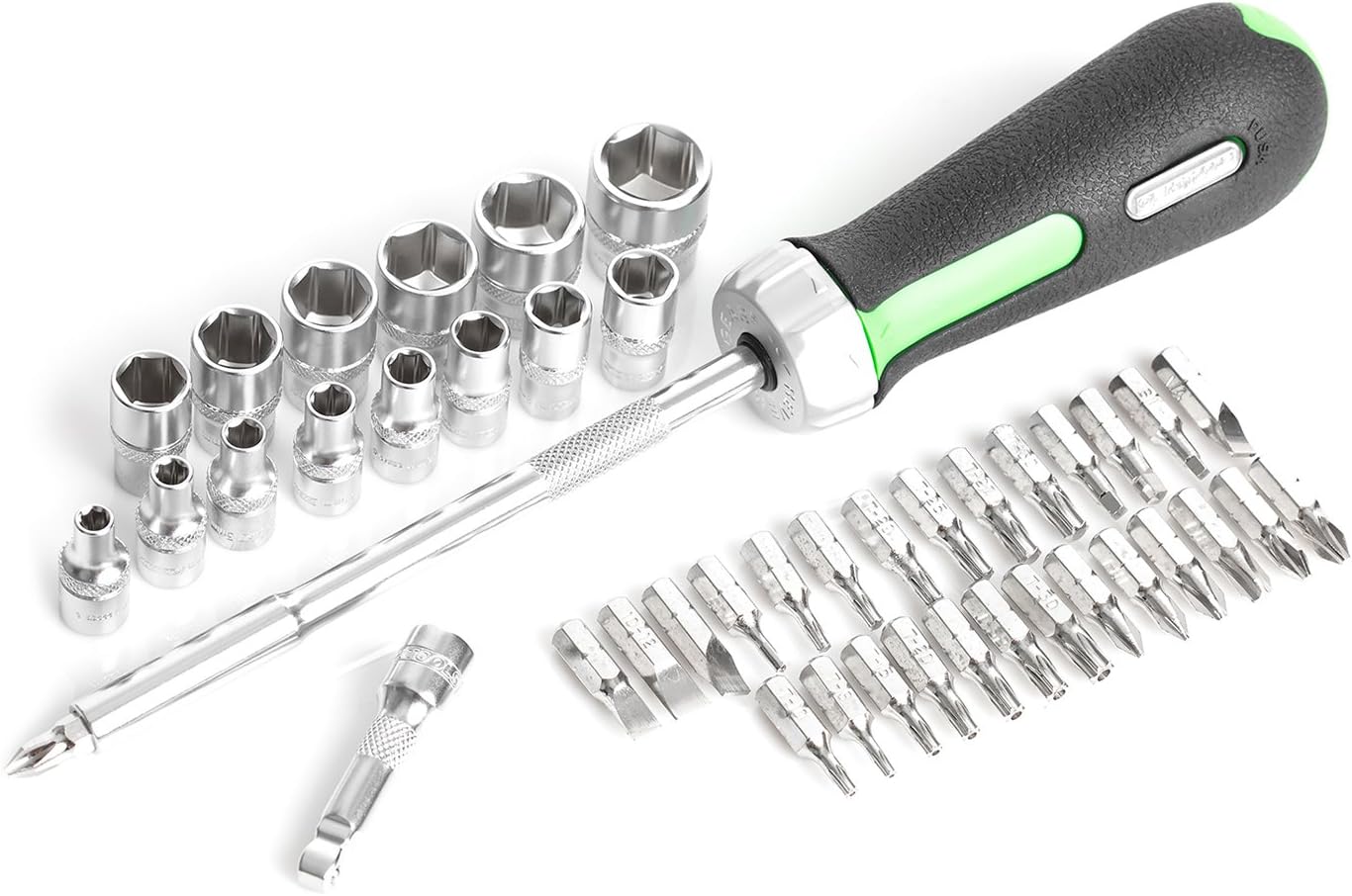 OEMTOOLS 23997 Socket Set 64PC, 1/4" Drive Mechanic Tool Set, Socket Wrench Set Hard Chrome Finish, No-Slip Sockets, Ratchet Set and Extensions for Tight Spaces