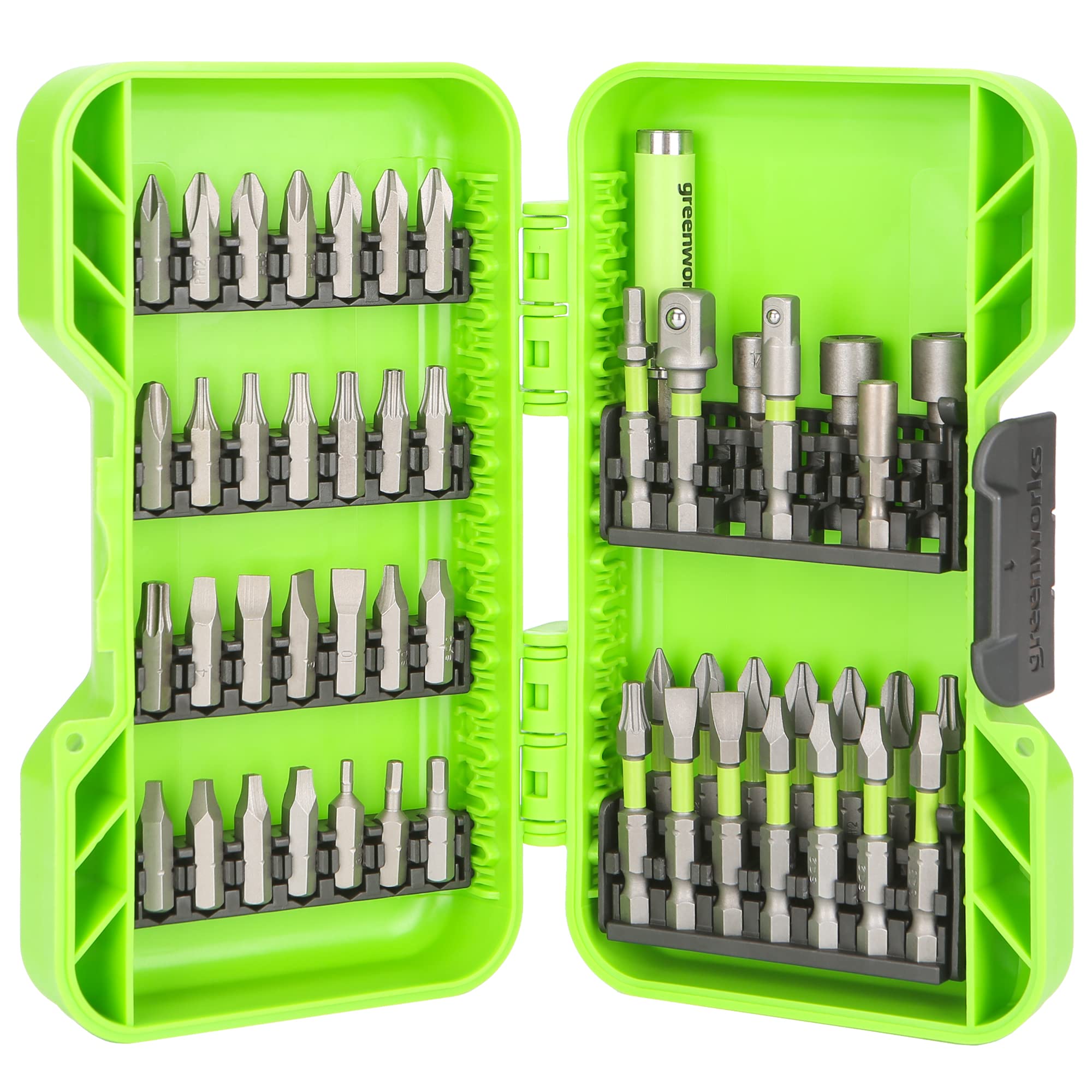 Greenworks 24V Brushless 10PC TOOL, Drill+Impact Driver+Circular Saw+Recip Saw+Jig Saw+Sander+Light+Multi-Tool+Nailer+Grinder (2) 4.0Ah+2.0Ah Batteries (24,000mAh PB) USB-C Charger, High Efficiency