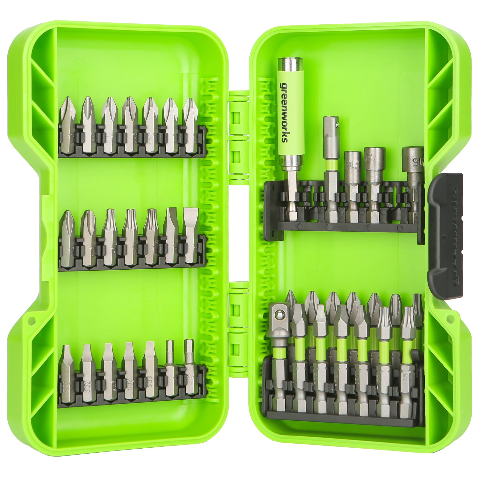 Greenworks 24V Brushless 10PC TOOL, Drill+Impact Driver+Circular Saw+Recip Saw+Jig Saw+Sander+Light+Multi-Tool+Nailer+Grinder (2) 4.0Ah+2.0Ah Batteries (24,000mAh PB) USB-C Charger, High Efficiency