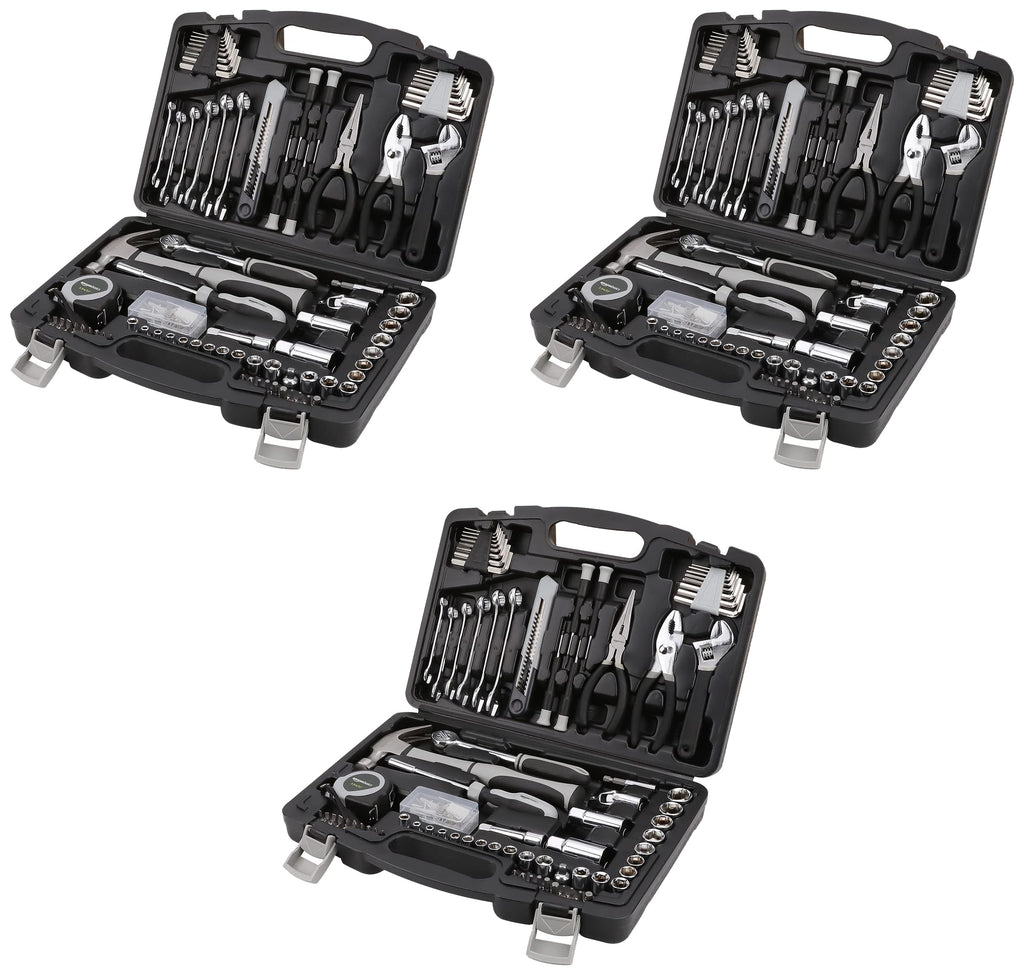Amazon Basics 131-Piece General Household Hand Tool Set with Storage Case for Home Repair, Portable