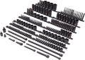SUNEX 10181 3/8" & 1/2" Drive SAE & Metric 6 Point Standard & Deep with Star (E and Tamperproof), Triple Square, & Hex Bit, 181-Piece